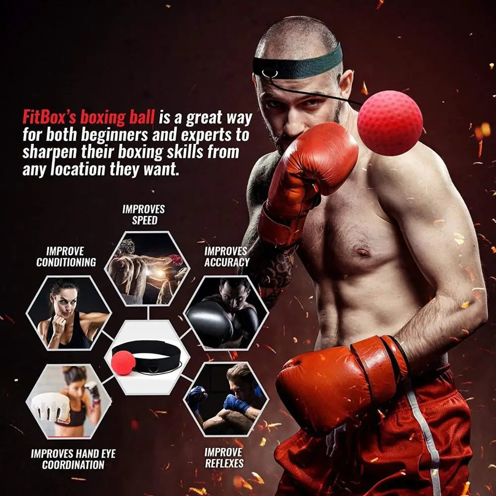 Professional Boxing Reflex Ball with Adjustable Headband for Enhanced Speed Training and Hand-Eye Coordination Skills