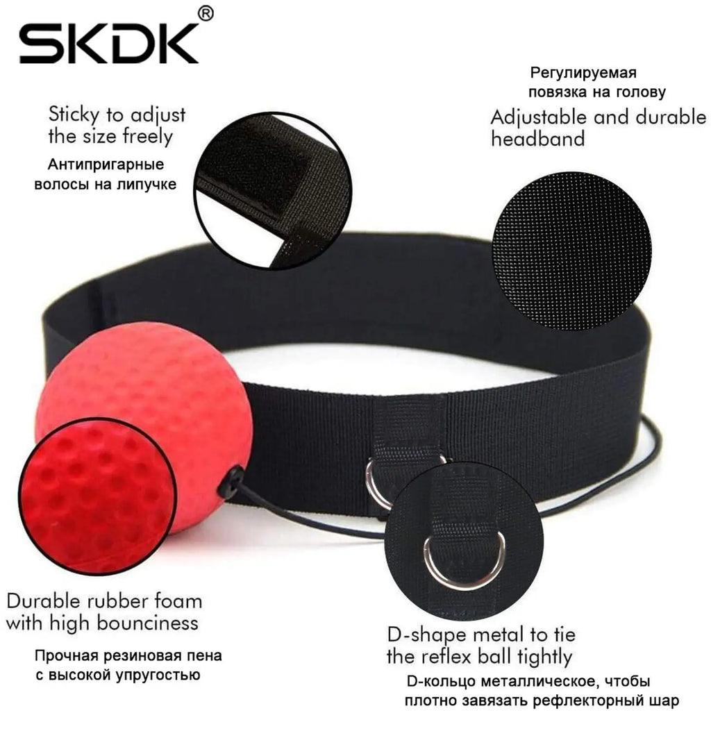 Professional Boxing Reflex Ball with Adjustable Headband for Enhanced Speed Training and Hand-Eye Coordination Skills