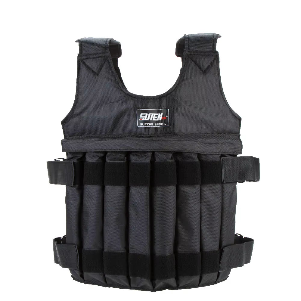 SUTEN 20Kg/50Kg Loading Weighted Vest for Boxing Training Workout Fitness Equipment Adjustable Waistcoat Jacket Sand Clothing